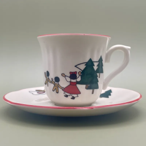 Mason's Christmas Village koffiekop en schotel 1983