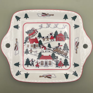 Mason’s Christmas Village serveerschaal vierkant 1796