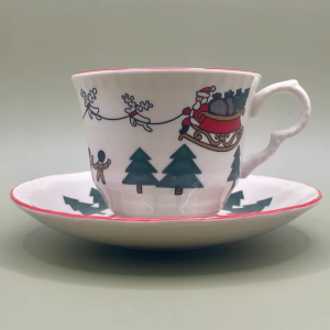 Mason's Christmas Village theekop en schotel 1796