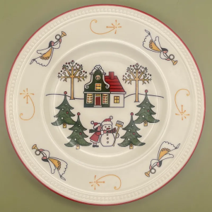 Wedgwood Windsor Christmas gebaksbordje Zaans huisje kerst