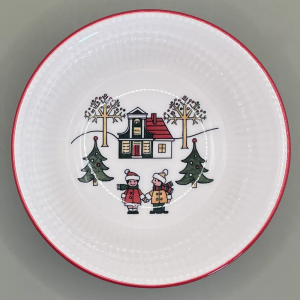 Wedgwood Windsor Christmas papschaaltje compoteschaaltje Zaans huisje Albert Heijn