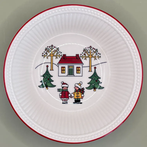 Wedgwood Windsor Christmas papschaaltje wit huisje